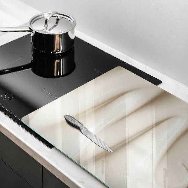 Skärbräda glas modern Krämig glass