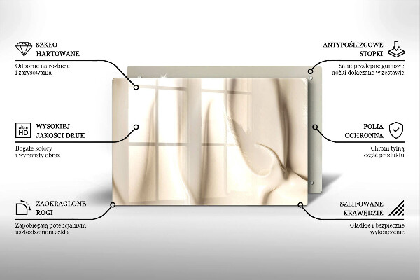 Skärbräda glas modern Krämig glass