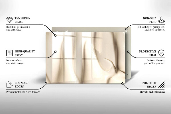 Skärbräda glas modern Krämig glass