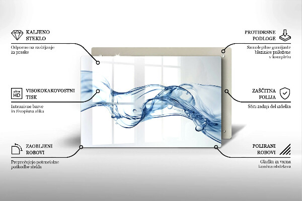 Skärbräda glas modern Kristallklart vatten