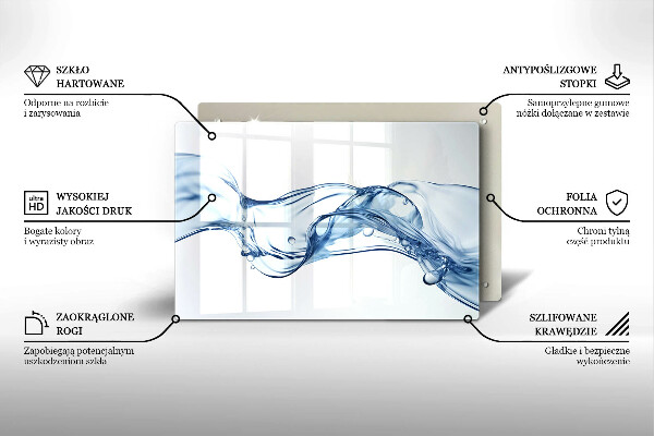 Skärbräda glas modern Kristallklart vatten