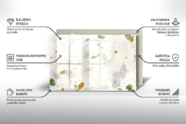 Skärbräda glas modern Fallande löv