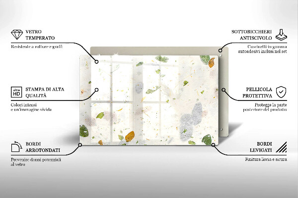 Skärbräda glas modern Fallande löv