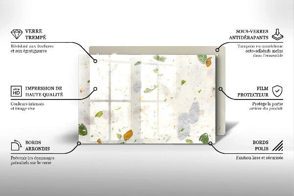 Skärbräda glas modern Fallande löv