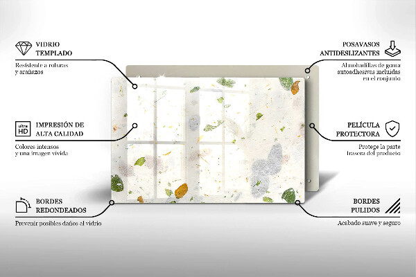Skärbräda glas modern Fallande löv