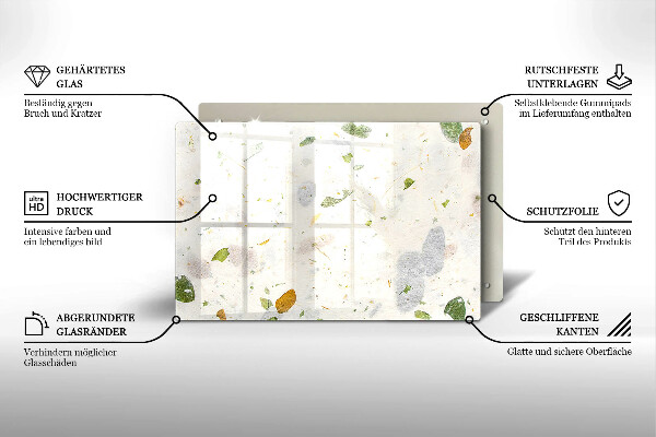 Skärbräda glas modern Fallande löv