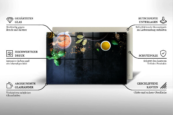 Skärbräda glas modern Skålar med kryddor