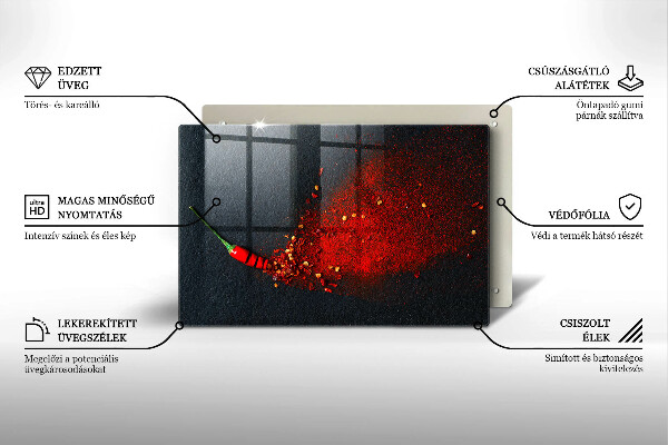 Skärbräda glas modern Chilipeppar