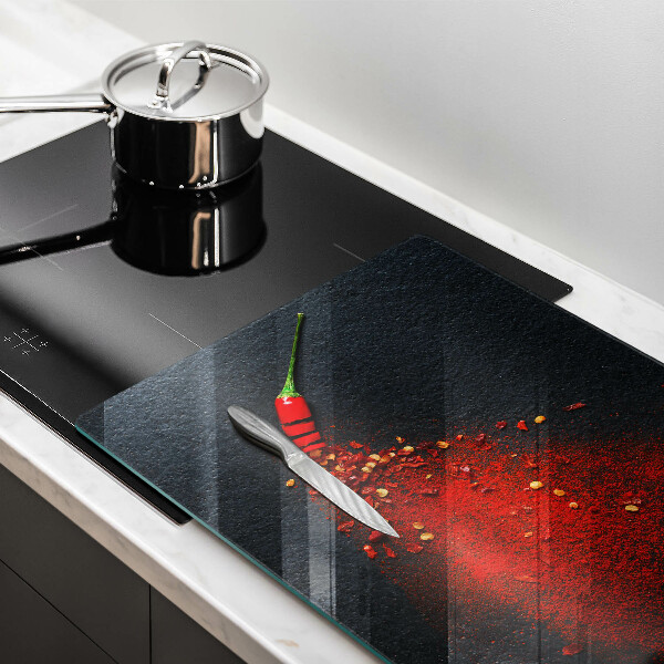 Skärbräda glas modern Chilipeppar
