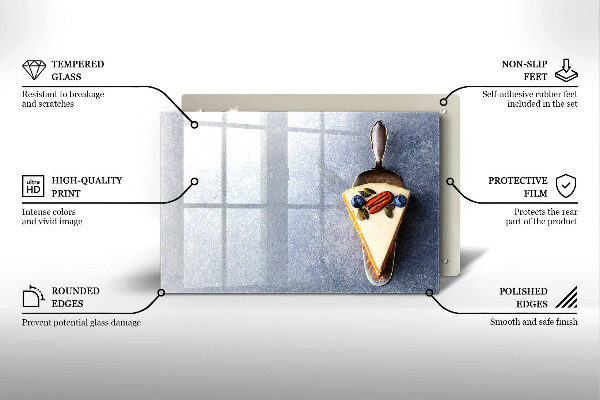 Skärbräda glas modern En bit tårta