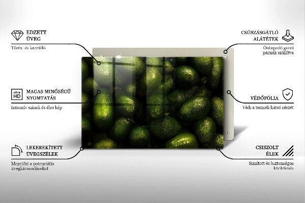 Skärbräda glas modern Avokado frukt