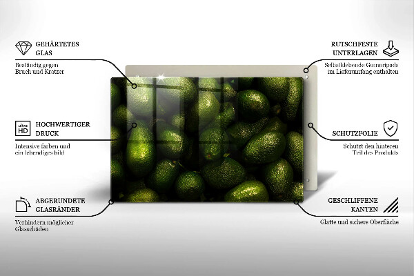 Skärbräda glas modern Avokado frukt