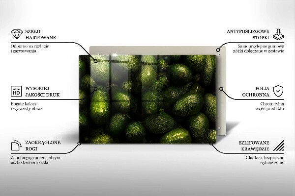 Skärbräda glas modern Avokado frukt