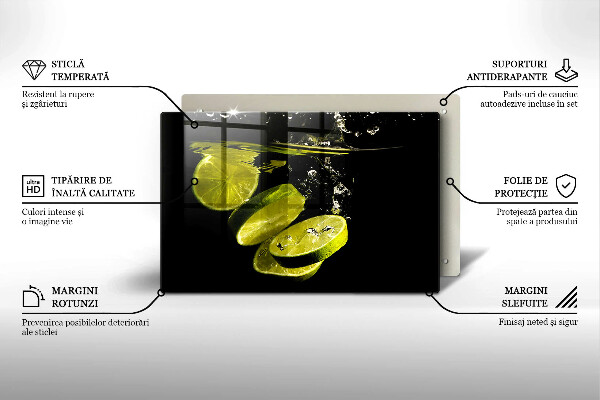 Skärbräda glas modern Lime i vatten
