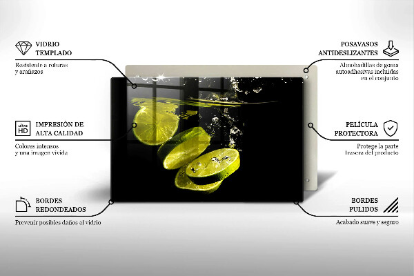 Skärbräda glas modern Lime i vatten