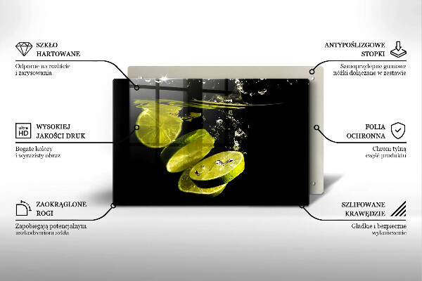 Skärbräda glas modern Lime i vatten