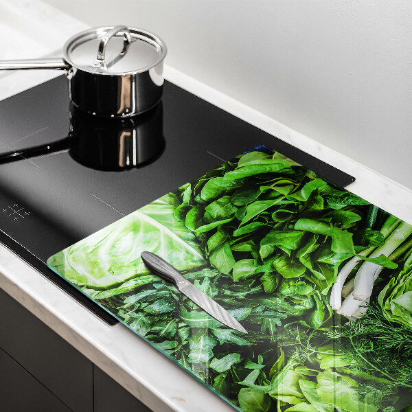 Skärbräda glas modern Gröna grönsaker
