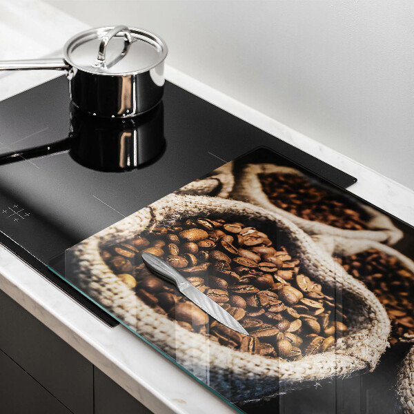 Skärbräda glas modern Påsar med kaffebönor