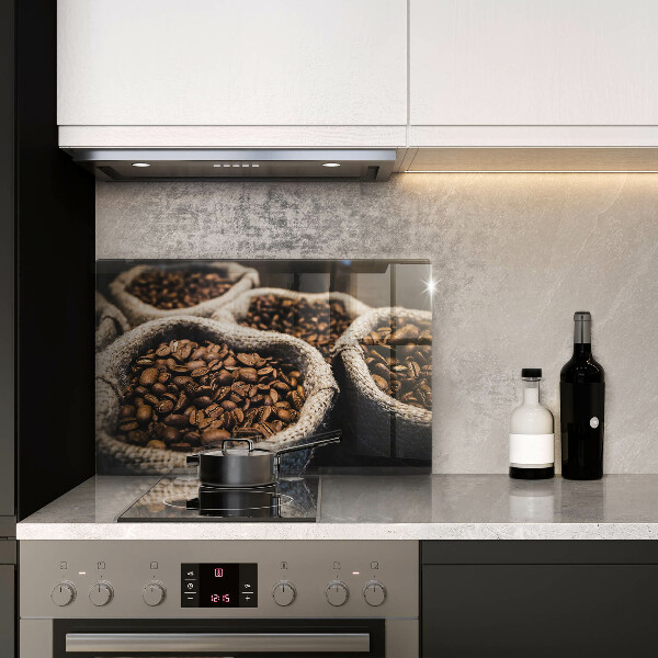 Skärbräda glas modern Påsar med kaffebönor