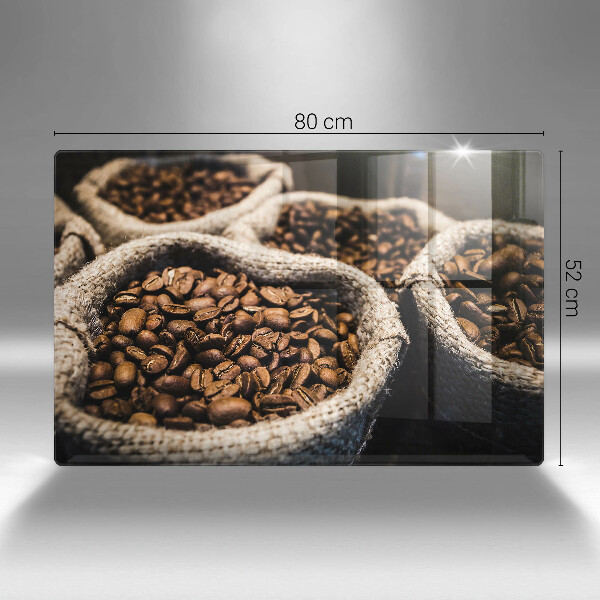 Skärbräda glas modern Påsar med kaffebönor