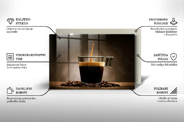 Skärbräda glas modern Glas och kaffebönor