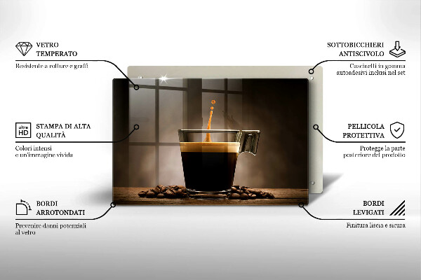 Skärbräda glas modern Glas och kaffebönor