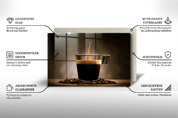 Skärbräda glas modern Glas och kaffebönor