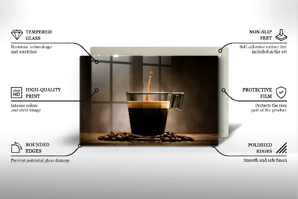 Skärbräda glas modern Glas och kaffebönor