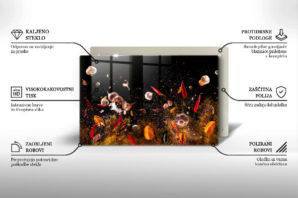 Skärbräda glas modern Heta kryddor