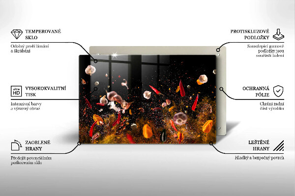 Skärbräda glas modern Heta kryddor