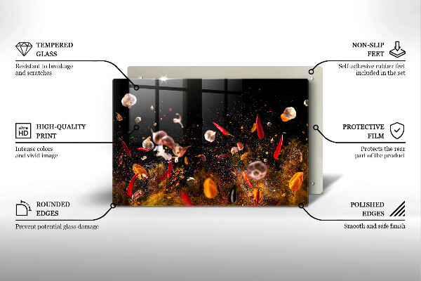 Skärbräda glas modern Heta kryddor