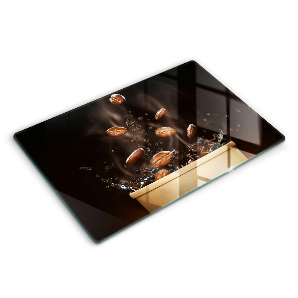 Skärbräda glas modern Heta kaffebönor