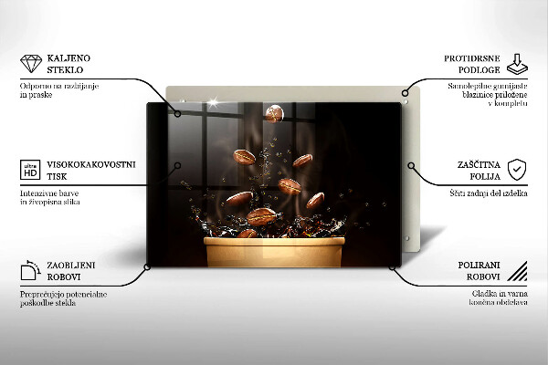 Skärbräda glas modern Heta kaffebönor