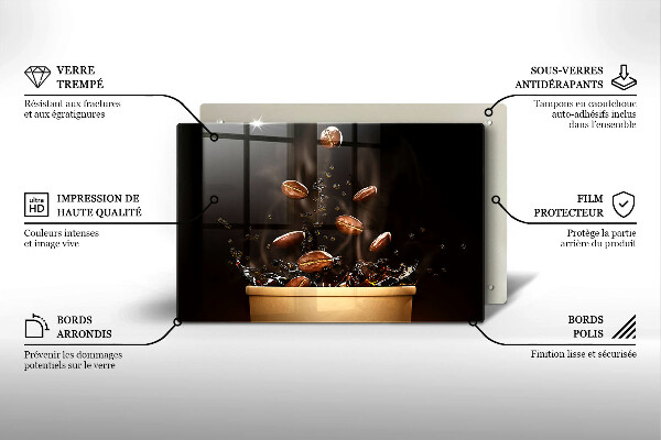 Skärbräda glas modern Heta kaffebönor