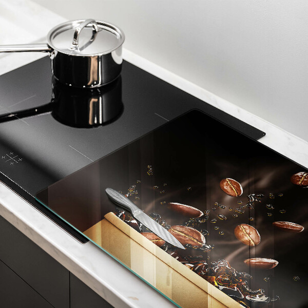 Skärbräda glas modern Heta kaffebönor