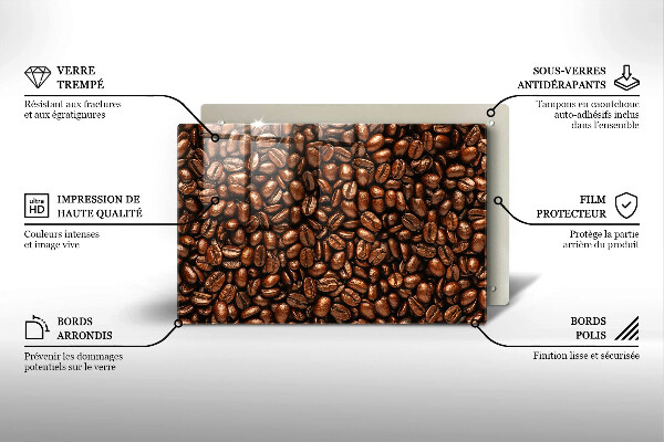 Skärbräda glas modern Kaffebönor