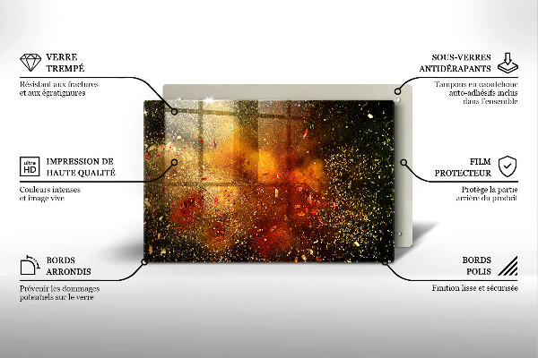 Skärbräda glas modern Färgglada kryddor