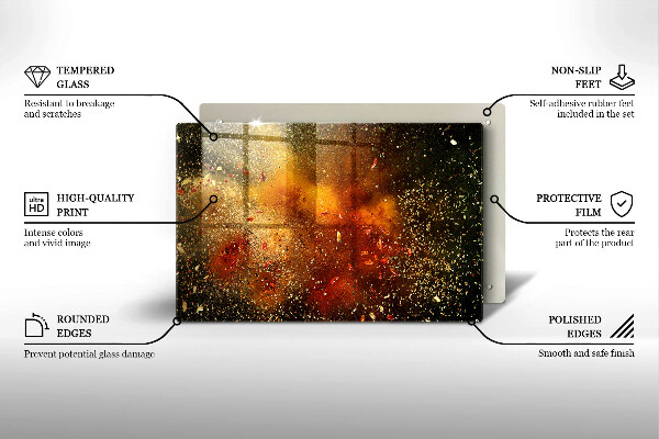 Skärbräda glas modern Färgglada kryddor