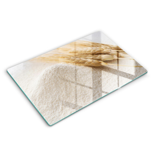 Skärbräda glas modern Mjöl och ax av säd