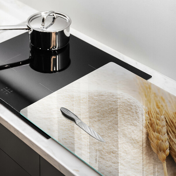 Skärbräda glas modern Mjöl och ax av säd