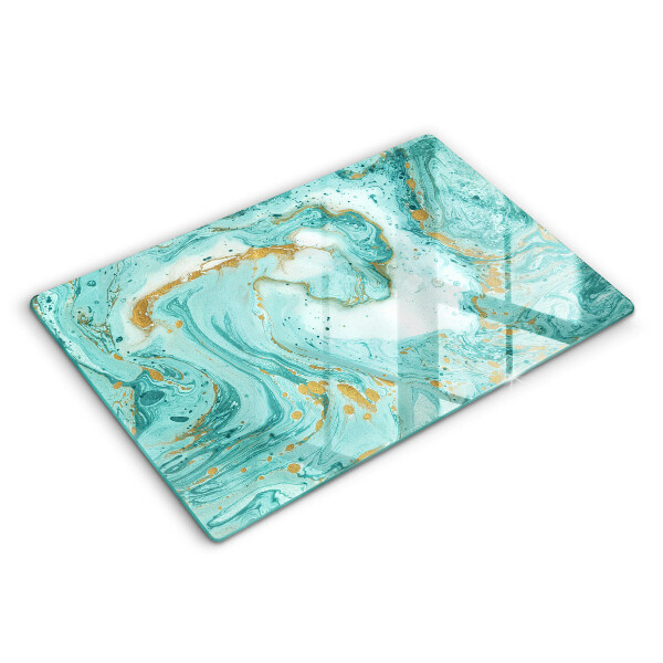 Skärbräda glas modern Blå abstraktion