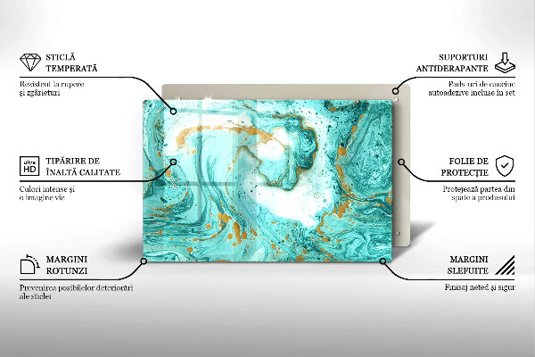 Skärbräda glas modern Blå abstraktion