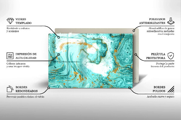 Skärbräda glas modern Blå abstraktion