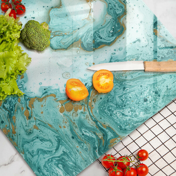 Skärbräda glas modern Blå abstraktion