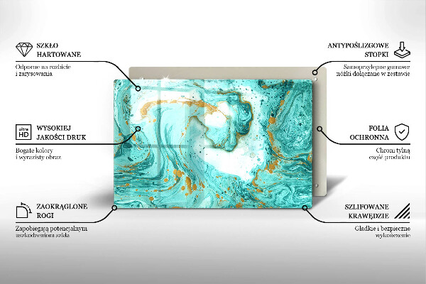 Skärbräda glas modern Blå abstraktion