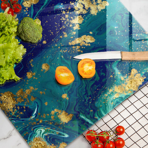 Skärbräda glas modern Abstraktion med guld