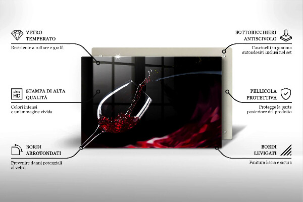 Skärbräda glas modern Ett glas rött vin