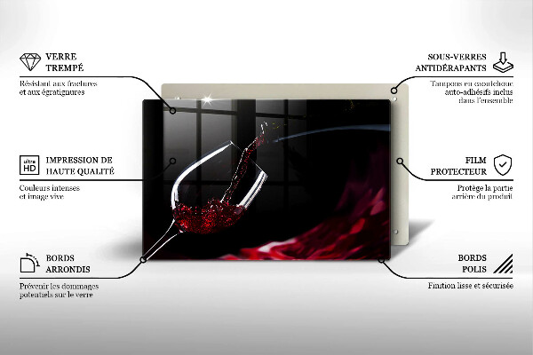 Skärbräda glas modern Ett glas rött vin