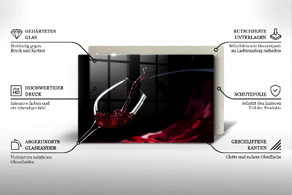 Skärbräda glas modern Ett glas rött vin