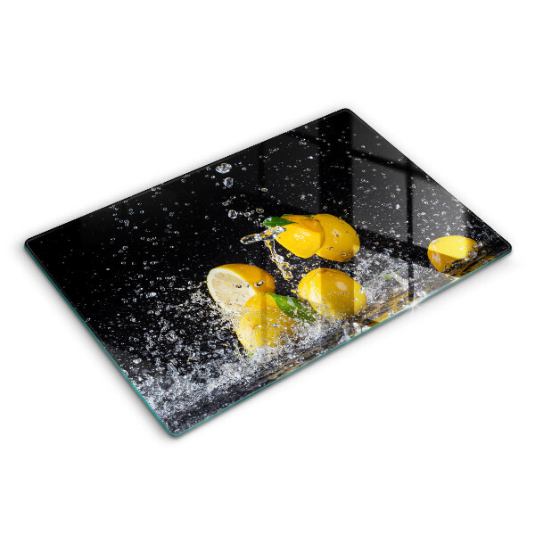 Skärbräda glas modern Saftig citronfrukt